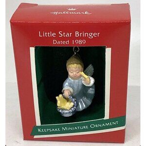 Vintage Hallmark 1989 Little Star Bringer Angel mini Christmas Ornament